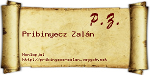 Pribinyecz Zalán névjegykártya